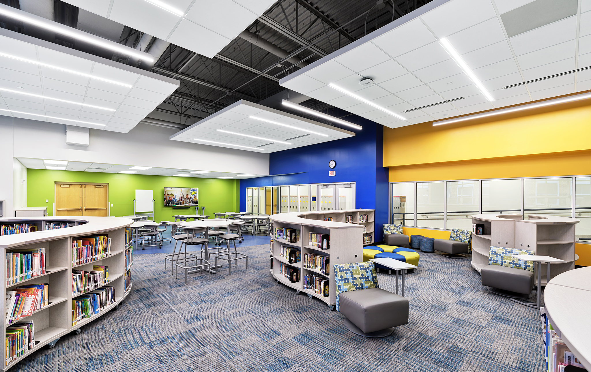 Jackson Elementary School interior expansion and renovation photography. Somerville Architects & Engineers.