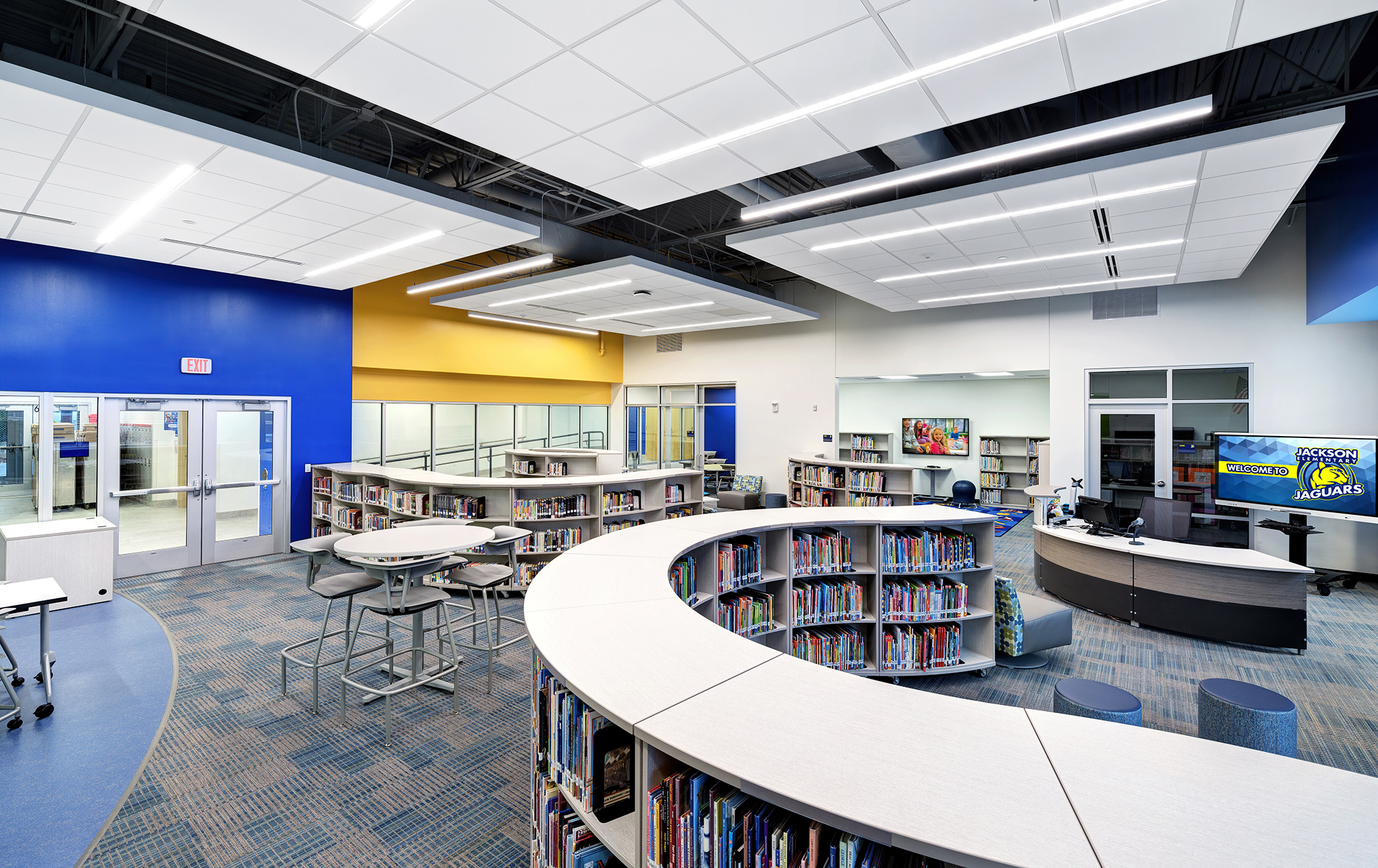 Jackson Elementary School interior expansion and renovation photography. Somerville Architects & Engineers.