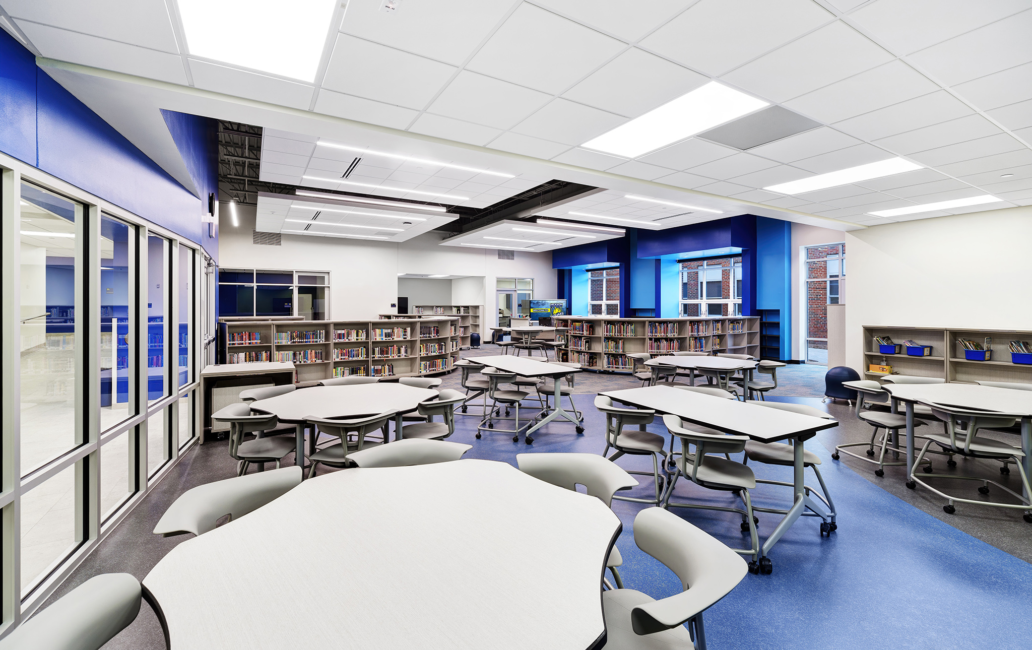 Jackson Elementary School interior expansion and renovation photography. Somerville Architects & Engineers.