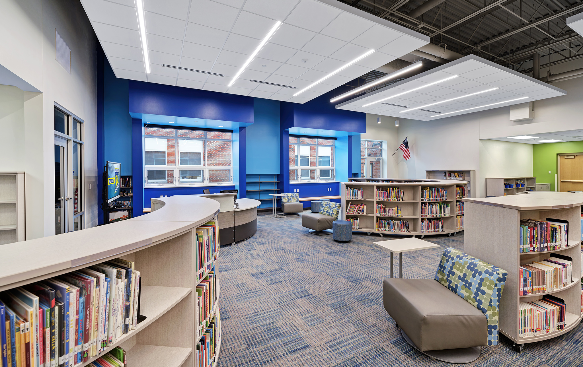 Jackson Elementary School interior expansion and renovation photography. Somerville Architects & Engineers.